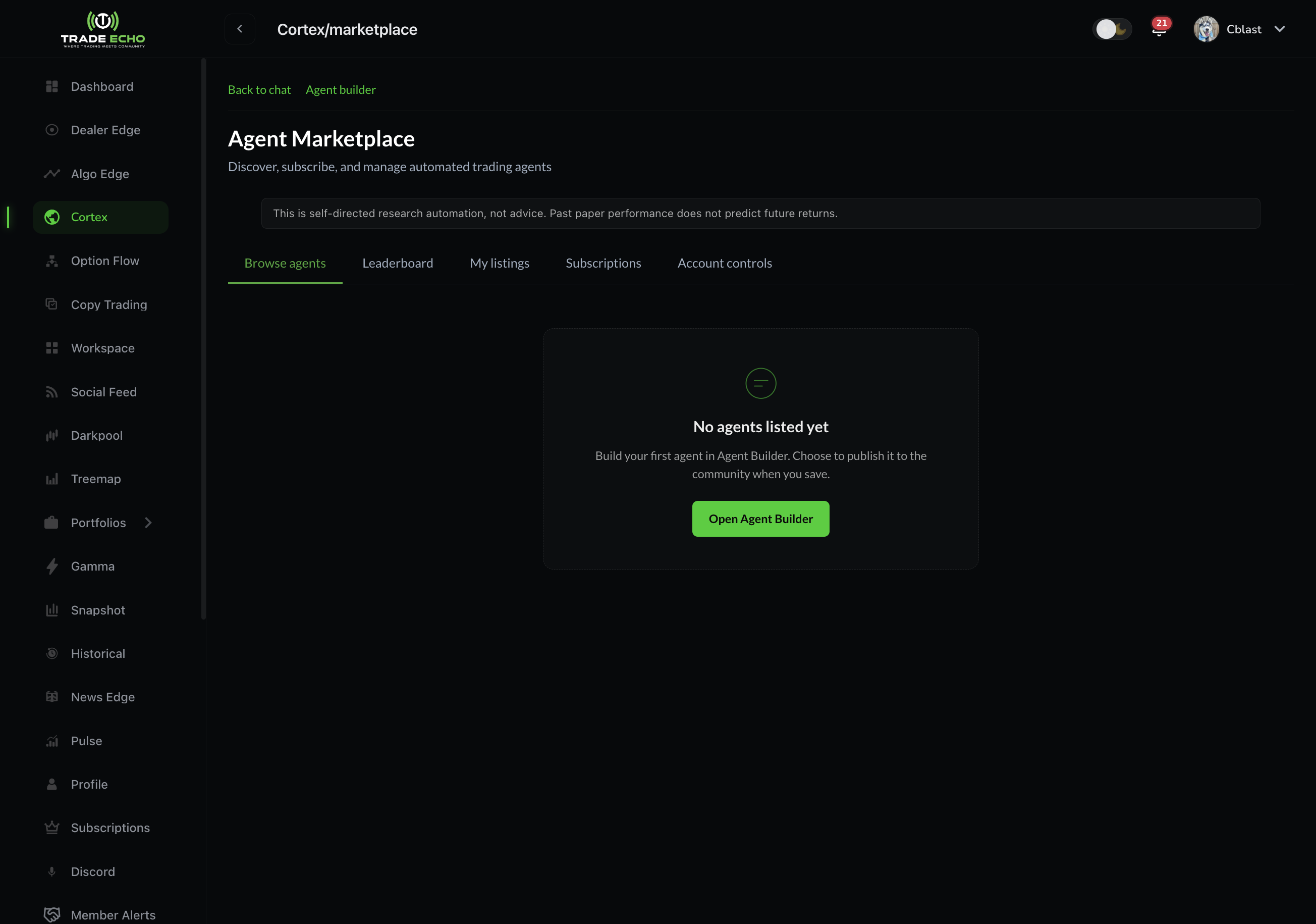 Cortex Marketplace Browse tab