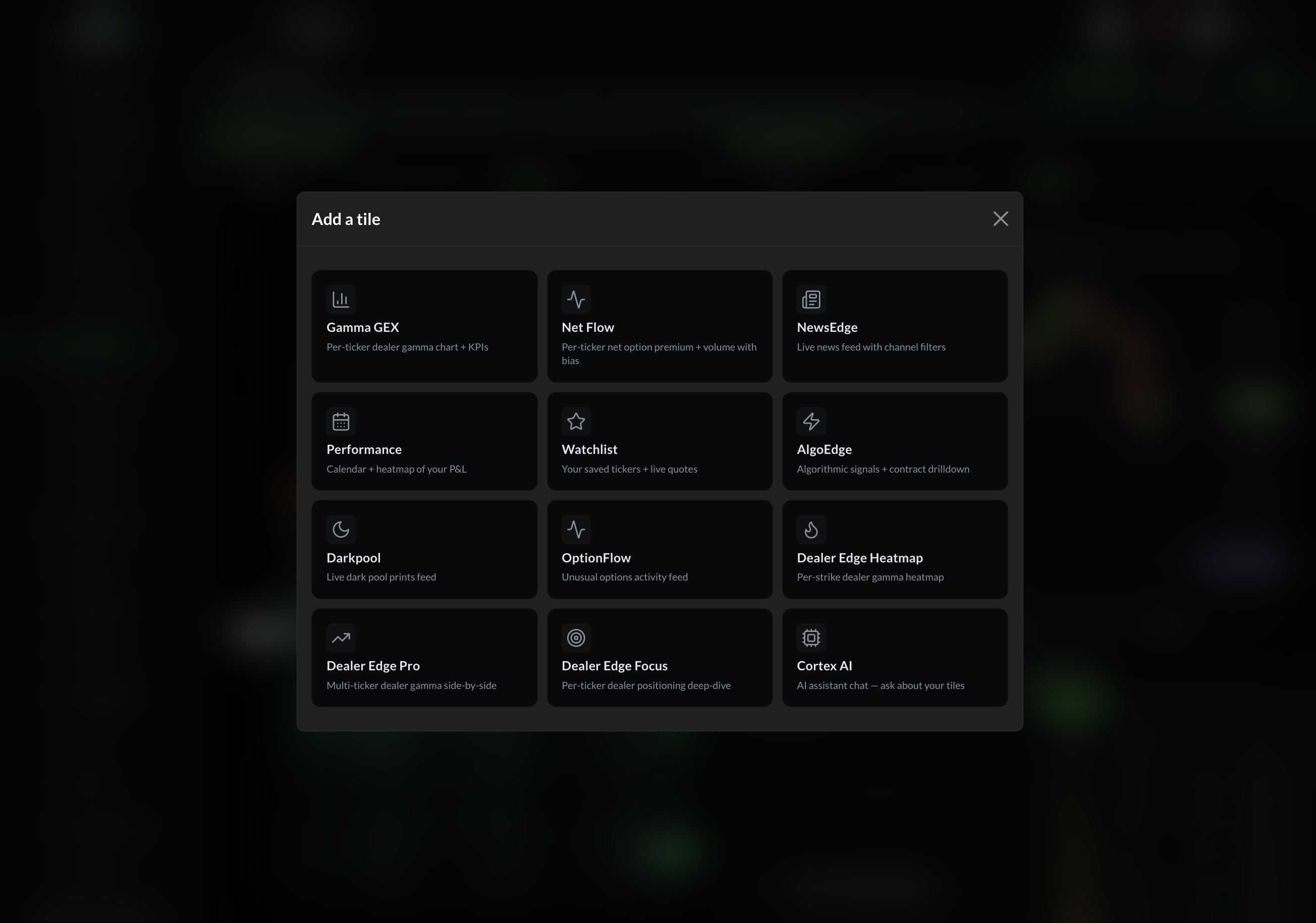 Add tile picker showing available tile cards